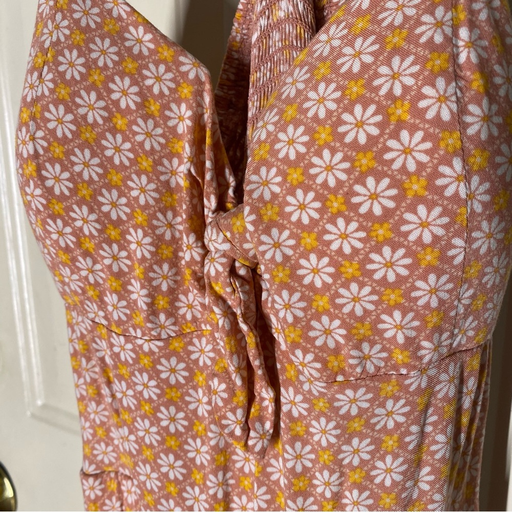 Elegant Pink & Orange Patterned Dress XL - Picture 3 of 10